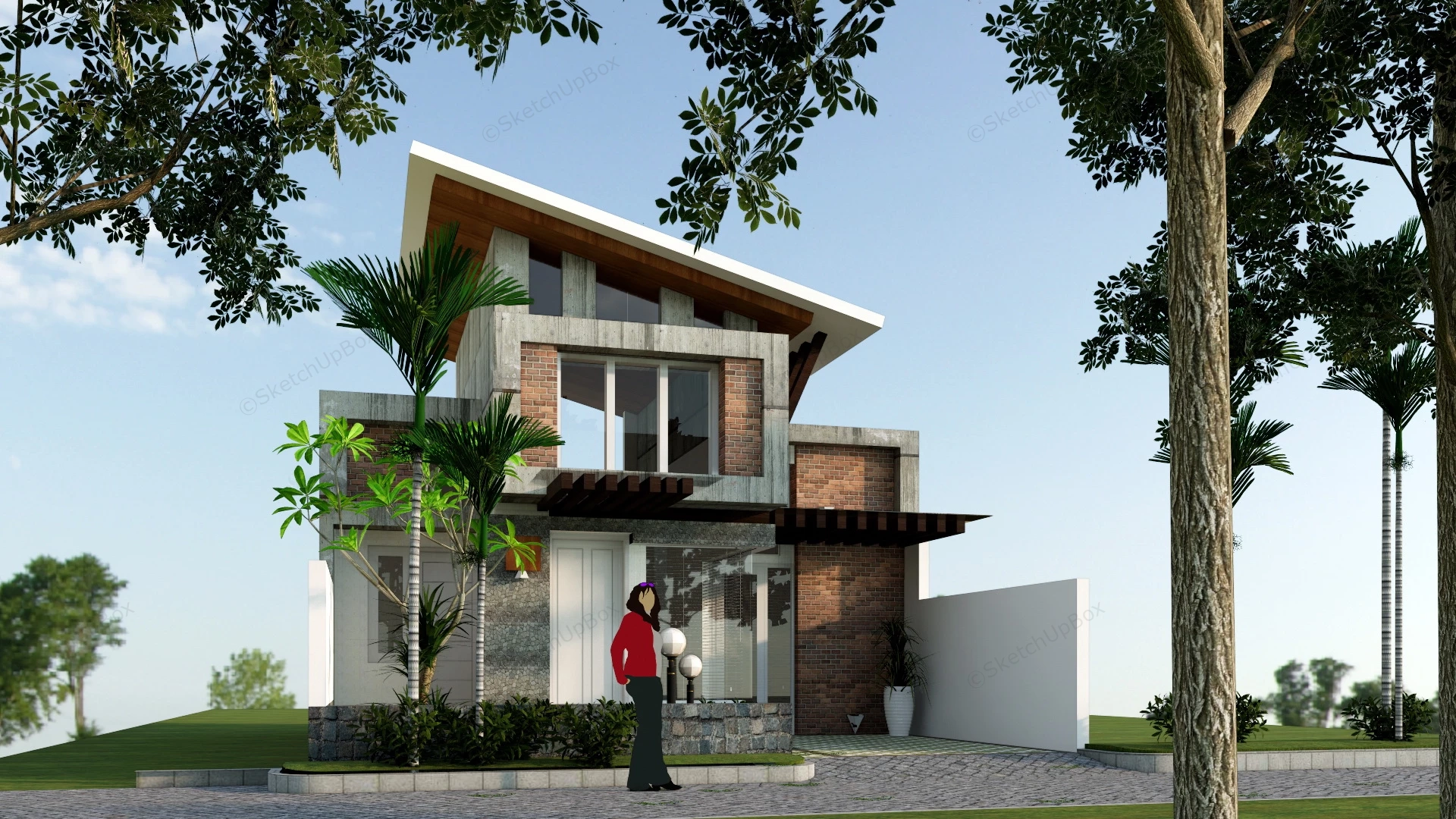 Small Family House sketchup model preview - SketchupBox