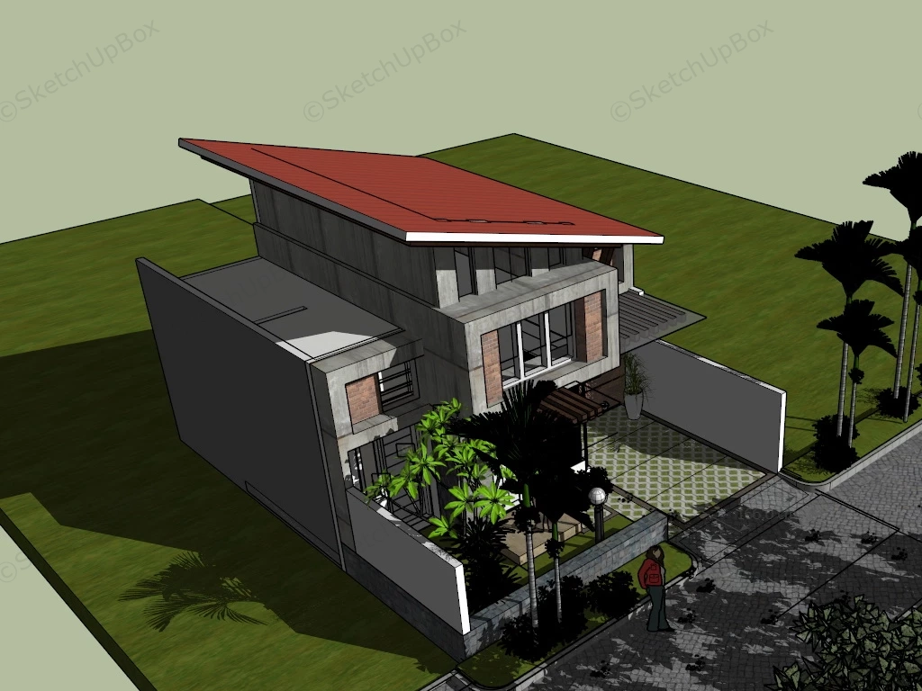 Small Family House sketchup model preview - SketchupBox