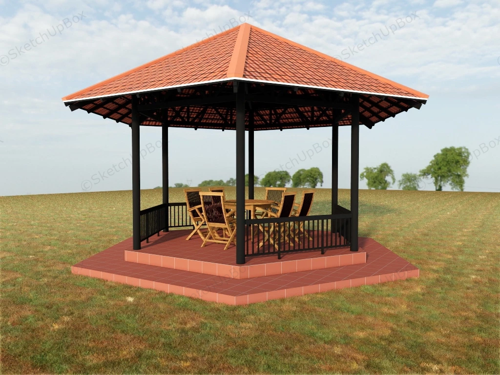 Hexagon Pavilion sketchup model preview - SketchupBox