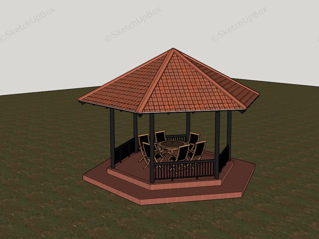 Hexagon Pavilion sketchup model preview - SketchupBox