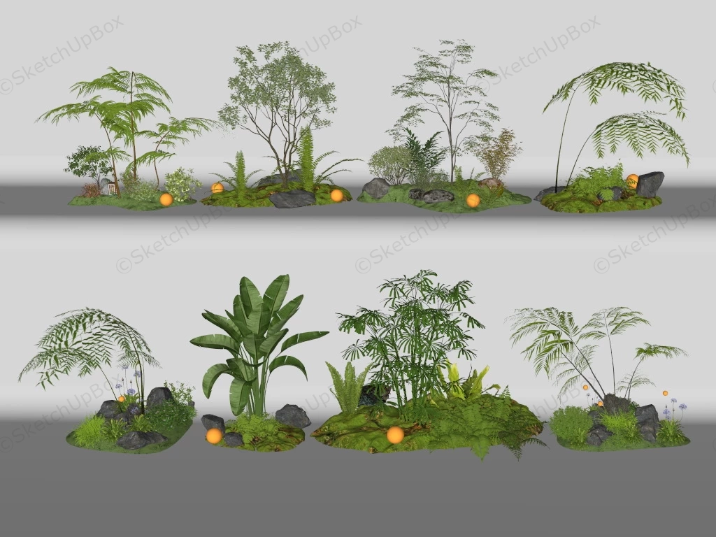Ornamental Garden Plants sketchup model preview - SketchupBox
