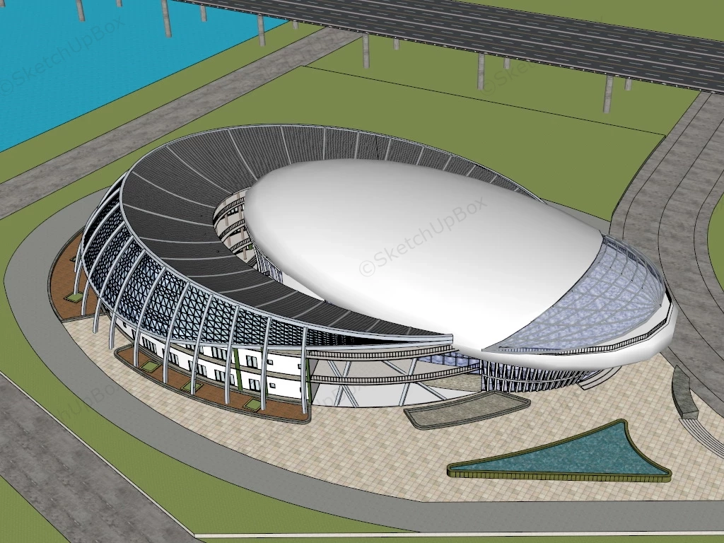 Exhibition Center Architecture Concept sketchup model preview - SketchupBox