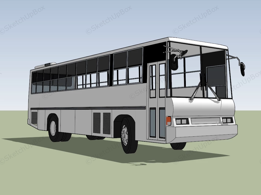 White Coach Bus sketchup model preview - SketchupBox