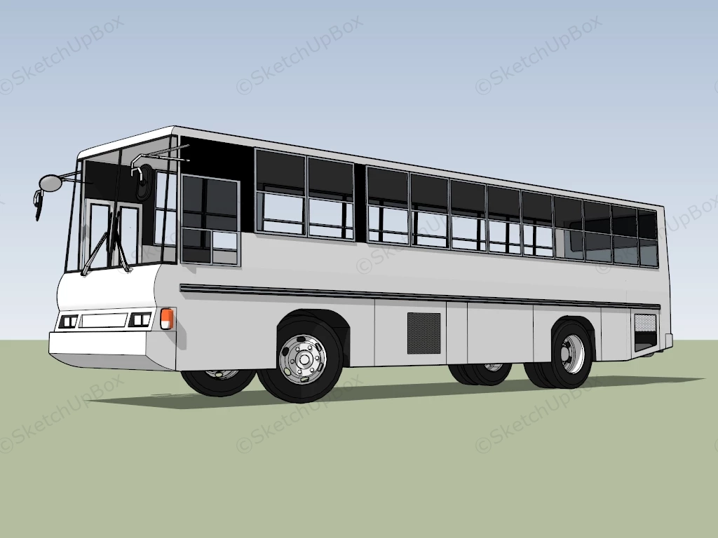 White Coach Bus sketchup model preview - SketchupBox
