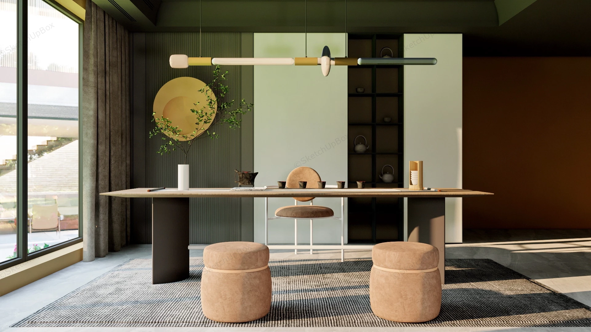 Minimalist Modern Tea Room sketchup model preview - SketchupBox