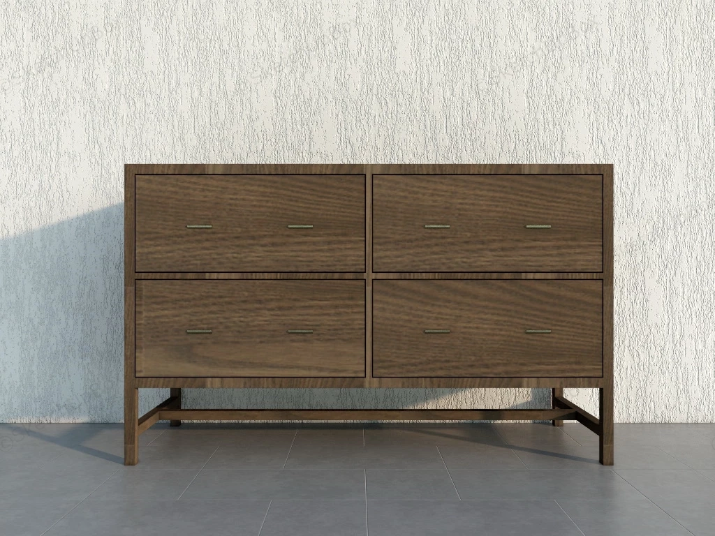 Minimalist Wood Dresser sketchup model preview - SketchupBox