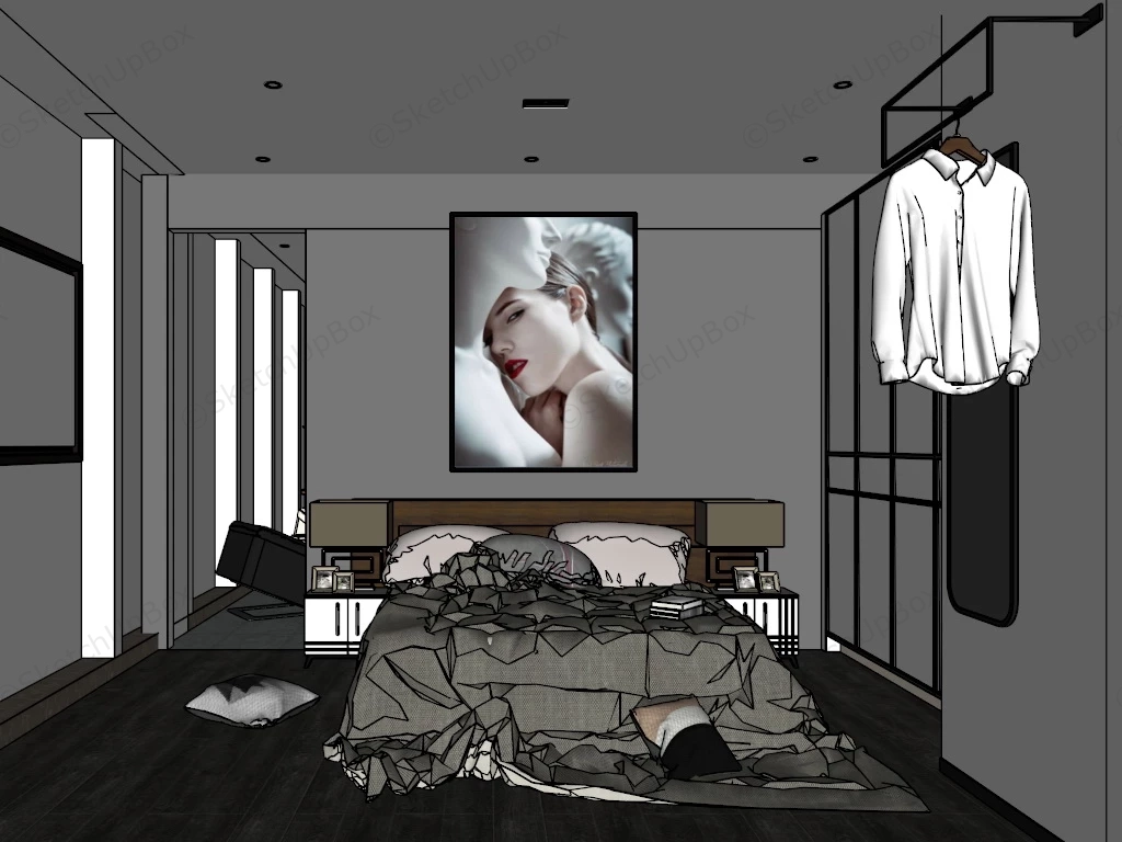 Mature Woman Bedroom sketchup model preview - SketchupBox