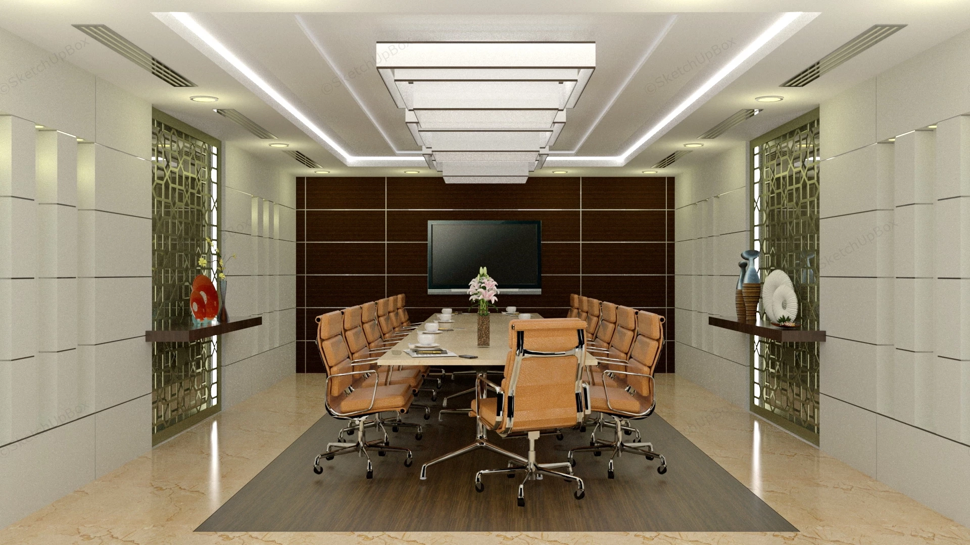 Modern Corporate Meeting Room sketchup model preview - SketchupBox