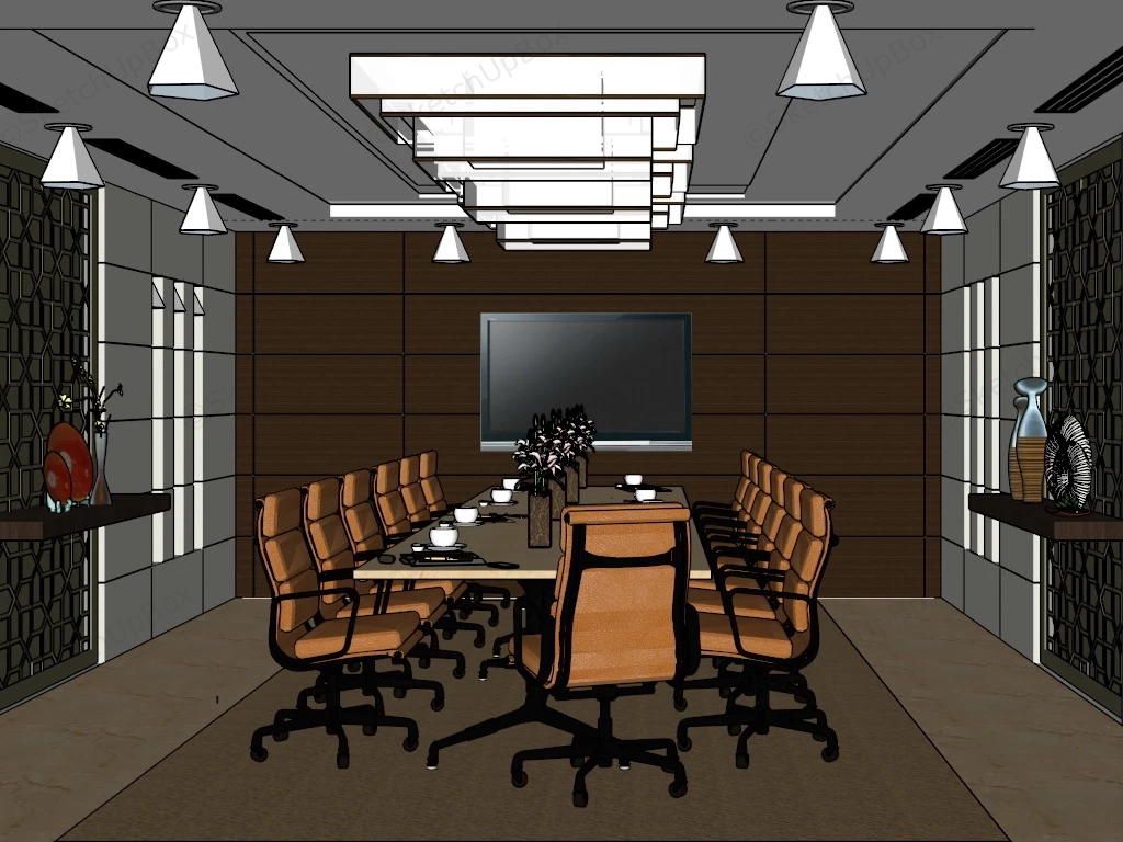 Modern Corporate Meeting Room sketchup model preview - SketchupBox