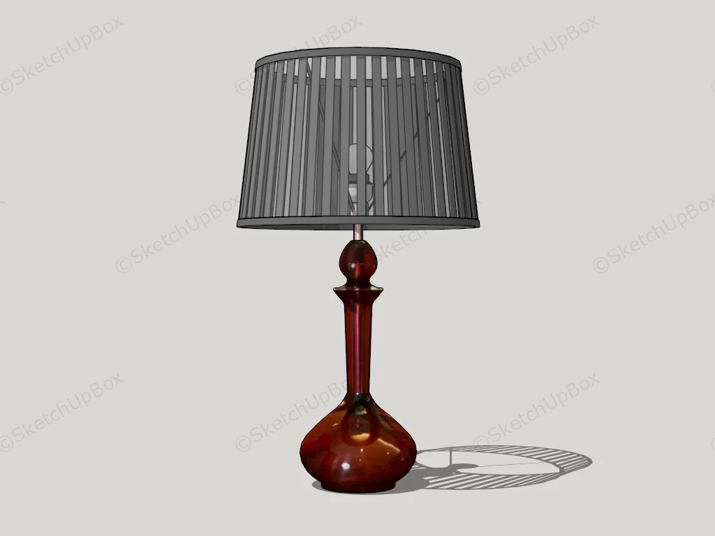 Red Glass Table Lamp sketchup model preview - SketchupBox