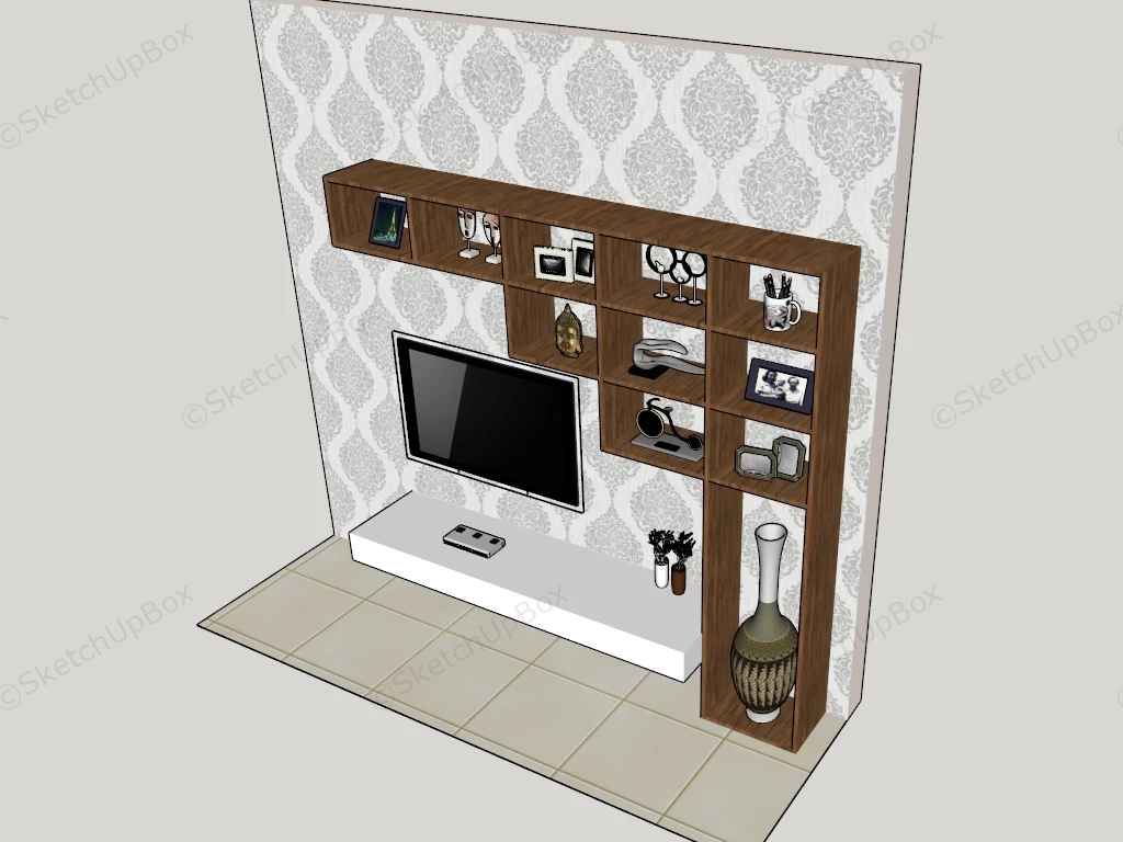 Wall Units For Tv And Storage sketchup model preview - SketchupBox