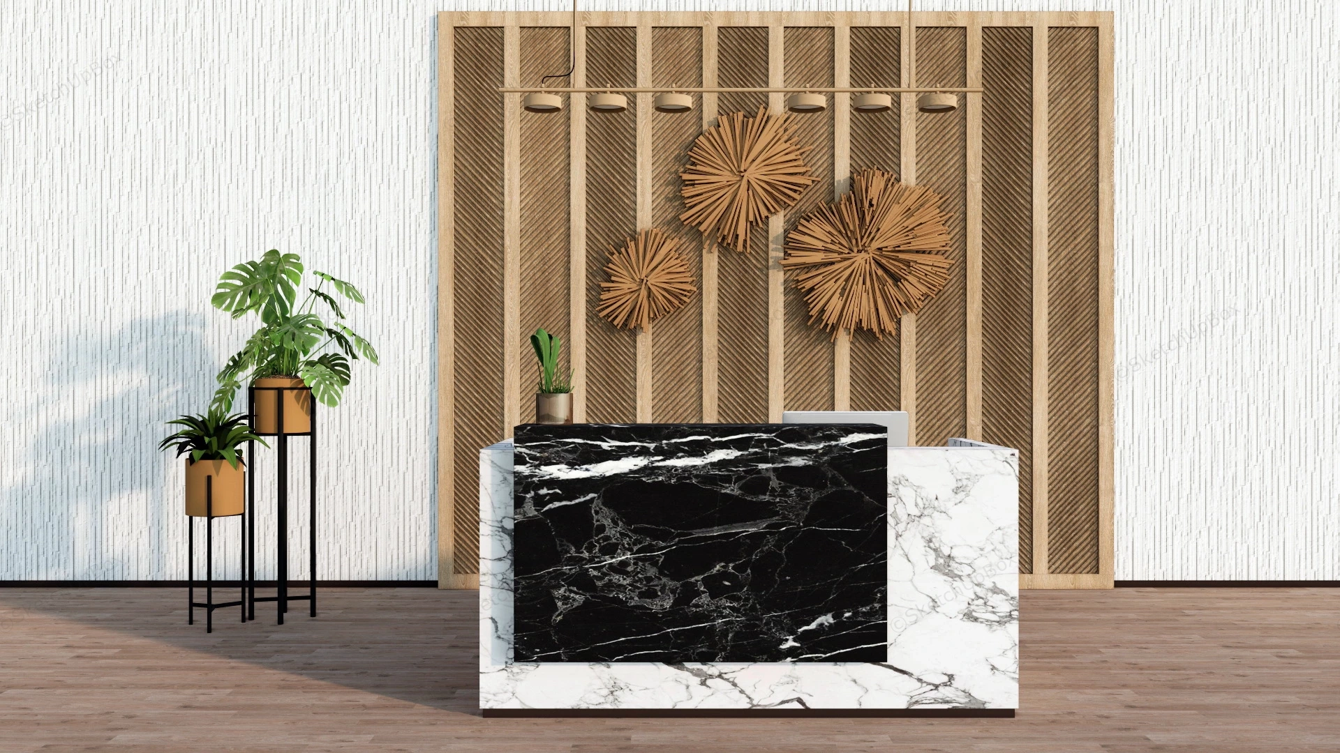 Small Salon Reception Desk sketchup model preview - SketchupBox