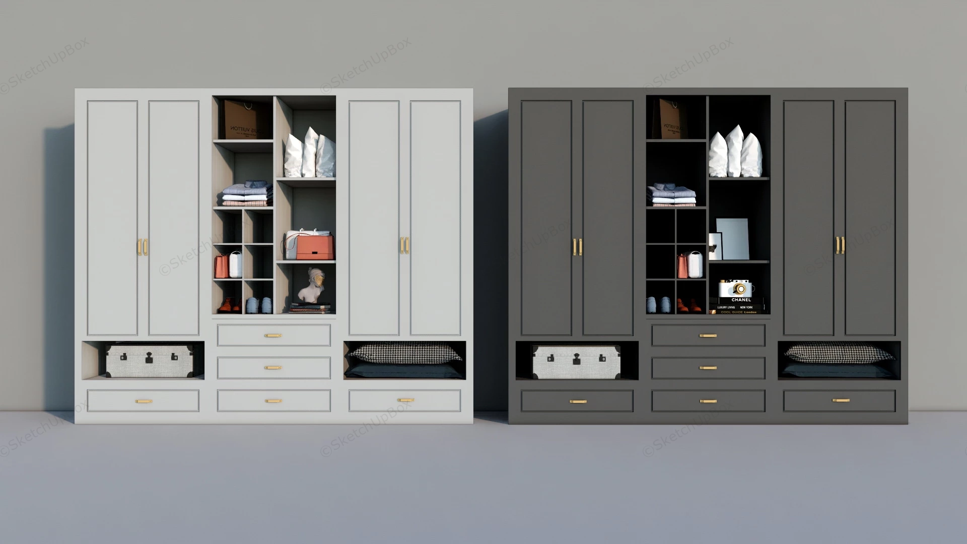 Large Wardrobe Closet sketchup model preview - SketchupBox