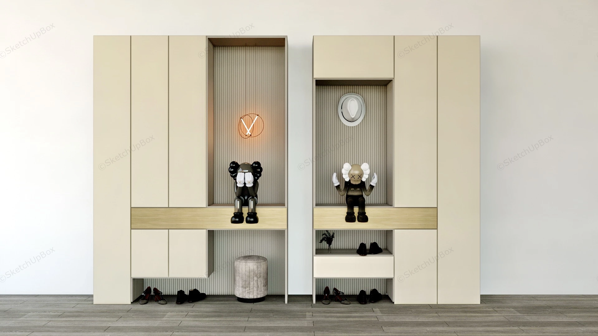 Entryway Storage Cabinets sketchup model preview - SketchupBox