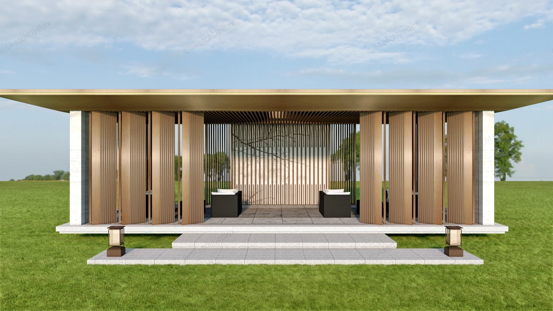 Modern Pavilion Design sketchup model preview - SketchupBox
