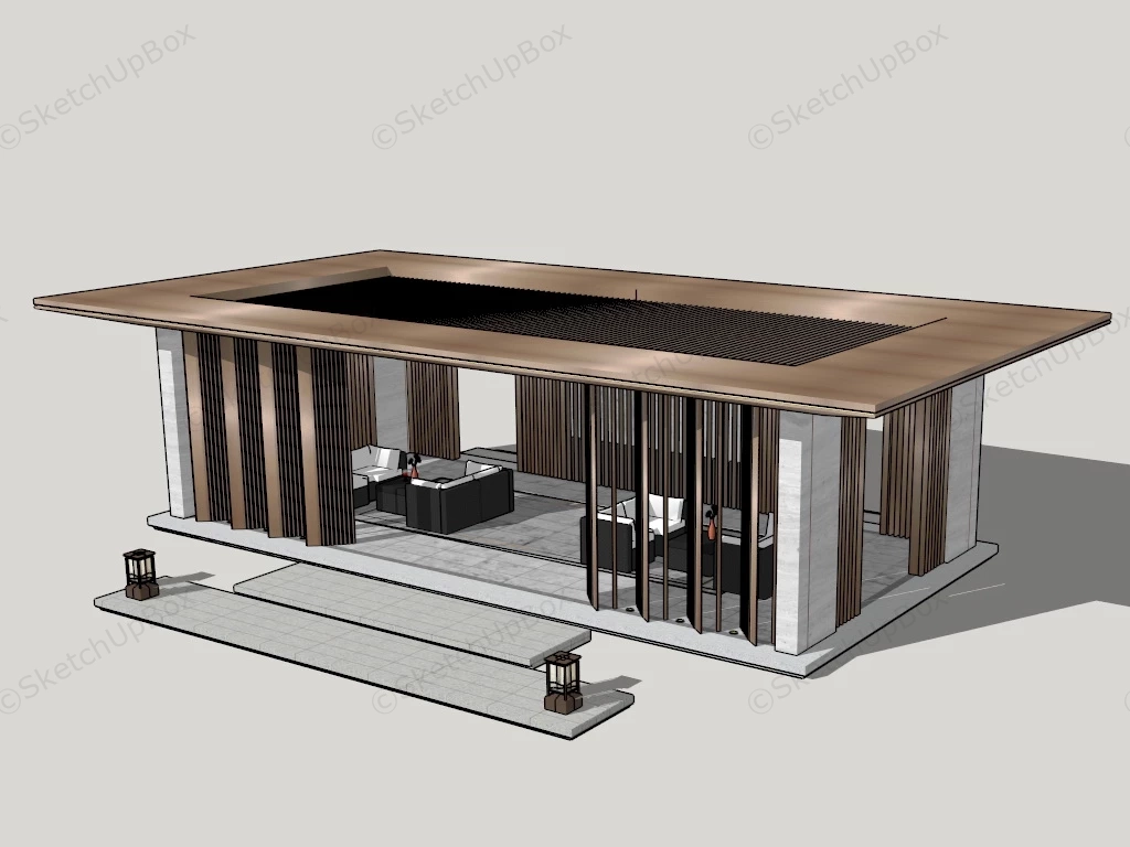Modern Pavilion Design sketchup model preview - SketchupBox