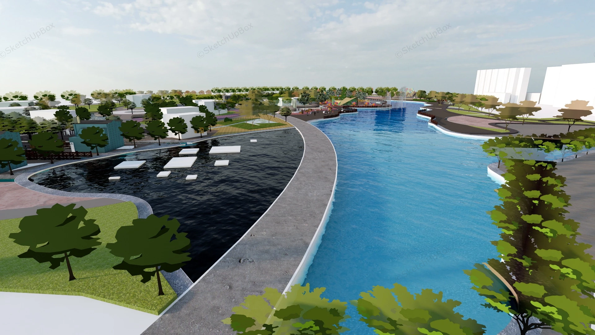 Urban Park Design sketchup model preview - SketchupBox