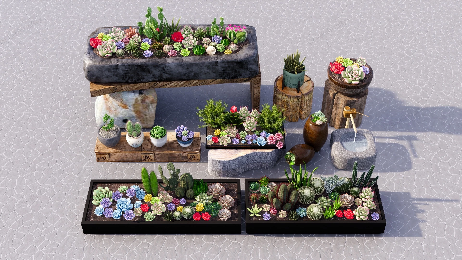 Succulent Garden Ideas sketchup model preview - SketchupBox