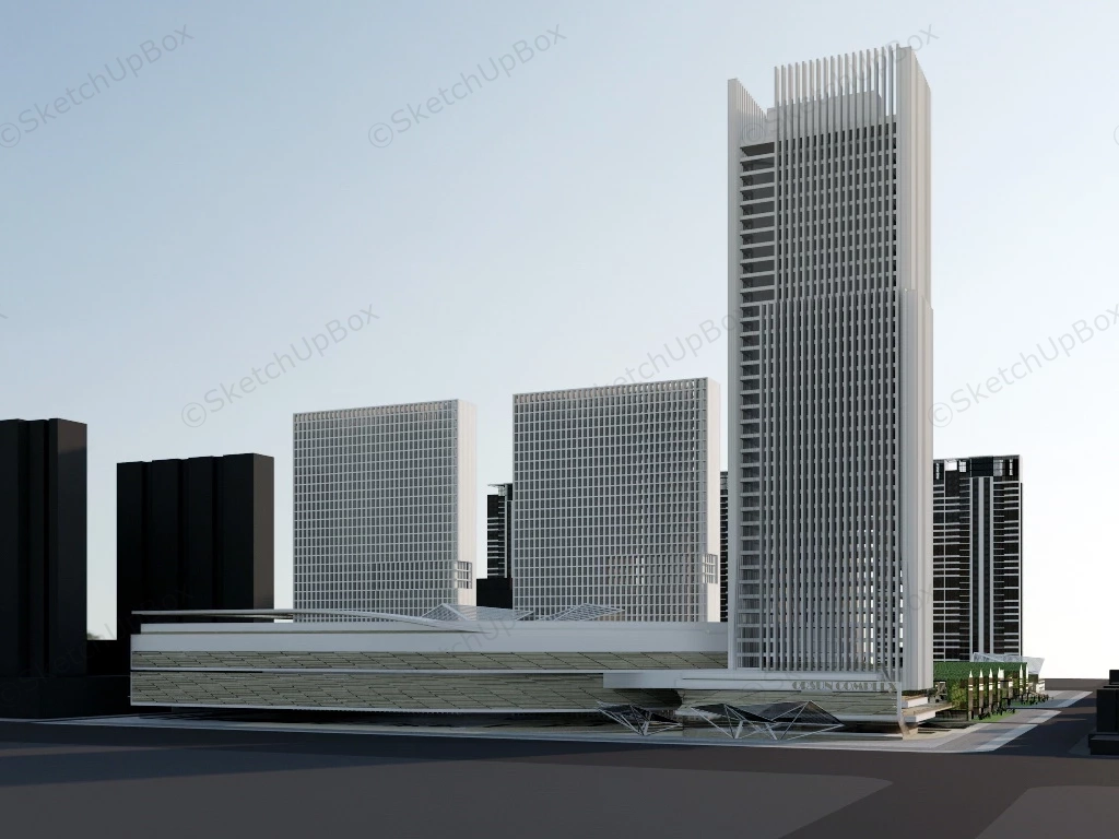 Commercial And Retail Complex sketchup model preview - SketchupBox