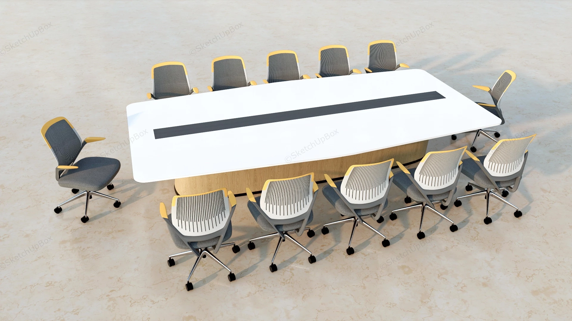 Modern Conference Room Furniture sketchup model preview - SketchupBox