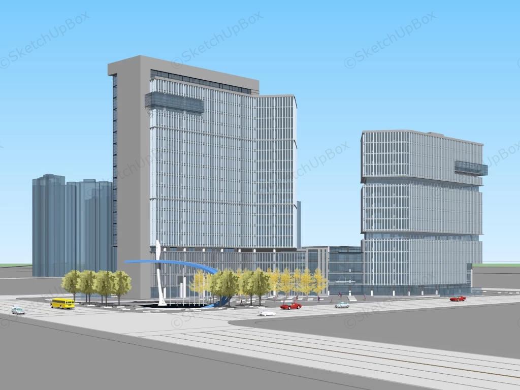 Modern Enterprise Buildings sketchup model preview - SketchupBox