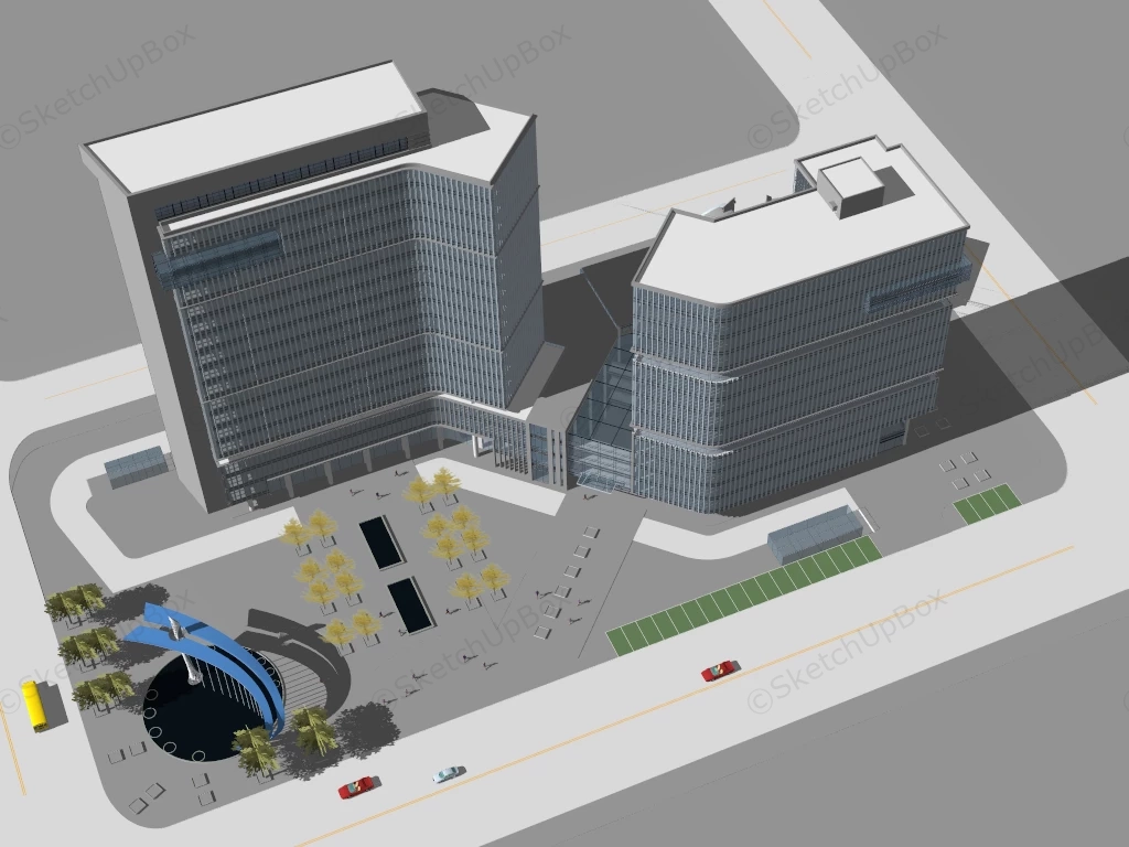 Modern Enterprise Buildings sketchup model preview - SketchupBox