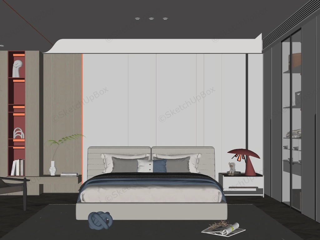 Modern Master Bedroom Design sketchup model preview - SketchupBox