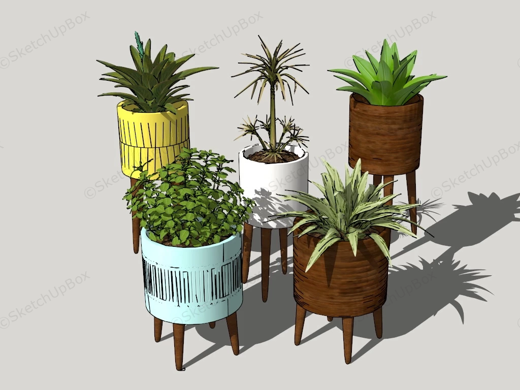 Planter On Stand sketchup model preview - SketchupBox