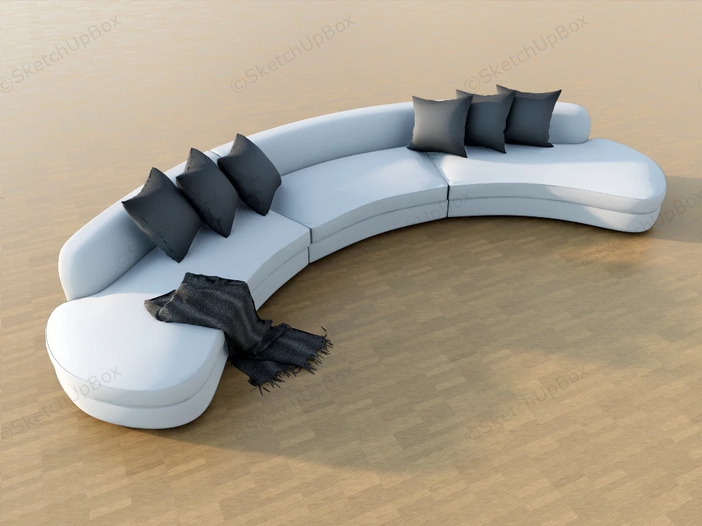 Contemporary Curved Sofa sketchup model preview - SketchupBox