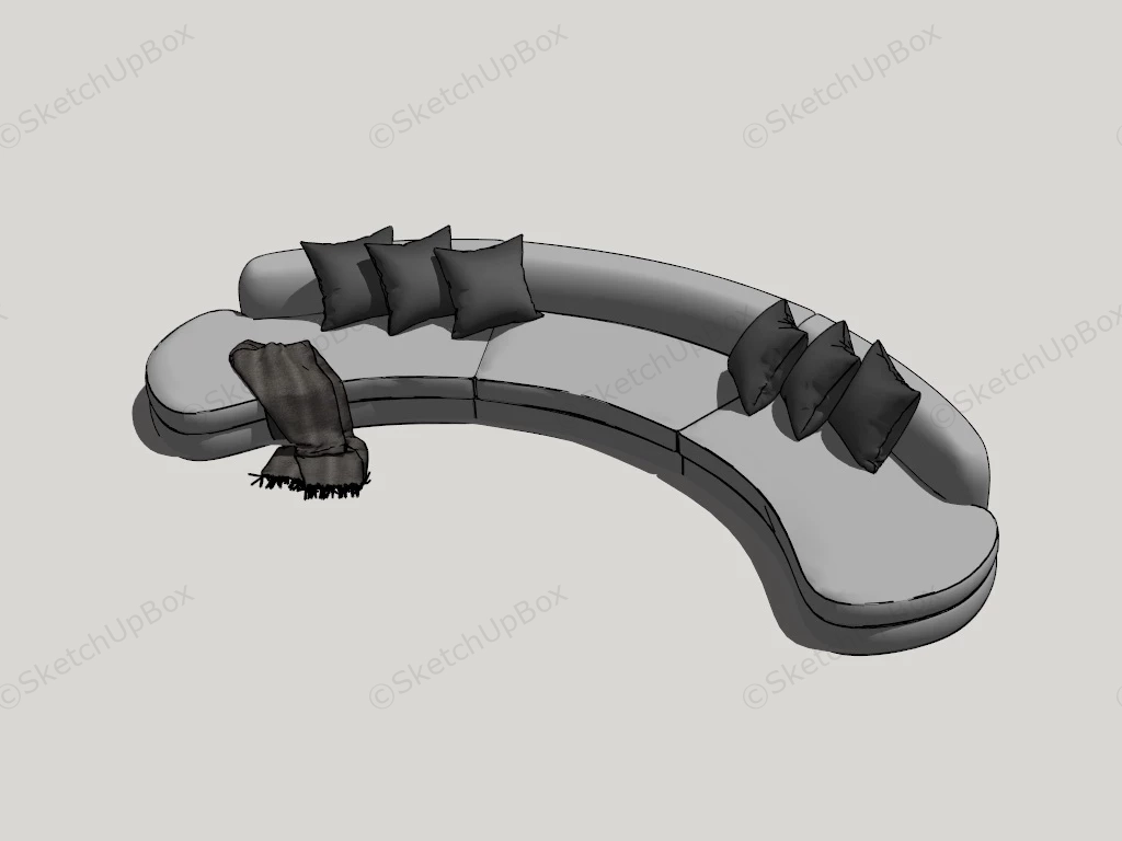 Contemporary Curved Sofa sketchup model preview - SketchupBox