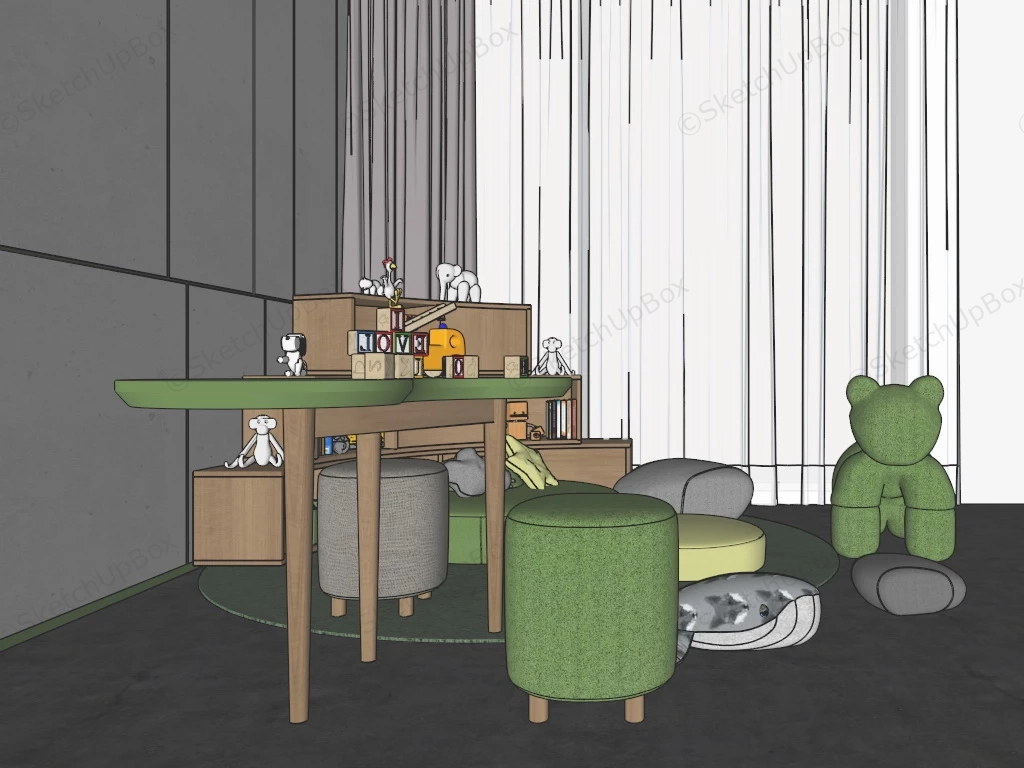 Small Kids Play Room Idea sketchup model preview - SketchupBox