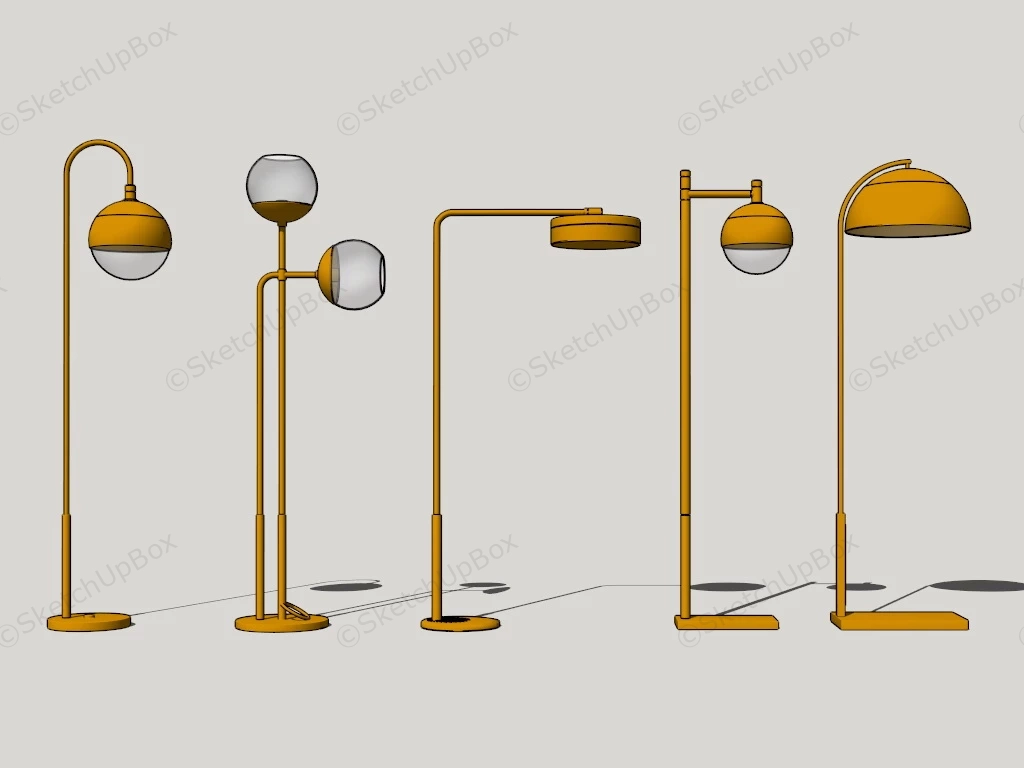 Modern Metal Floor Lamps sketchup model preview - SketchupBox