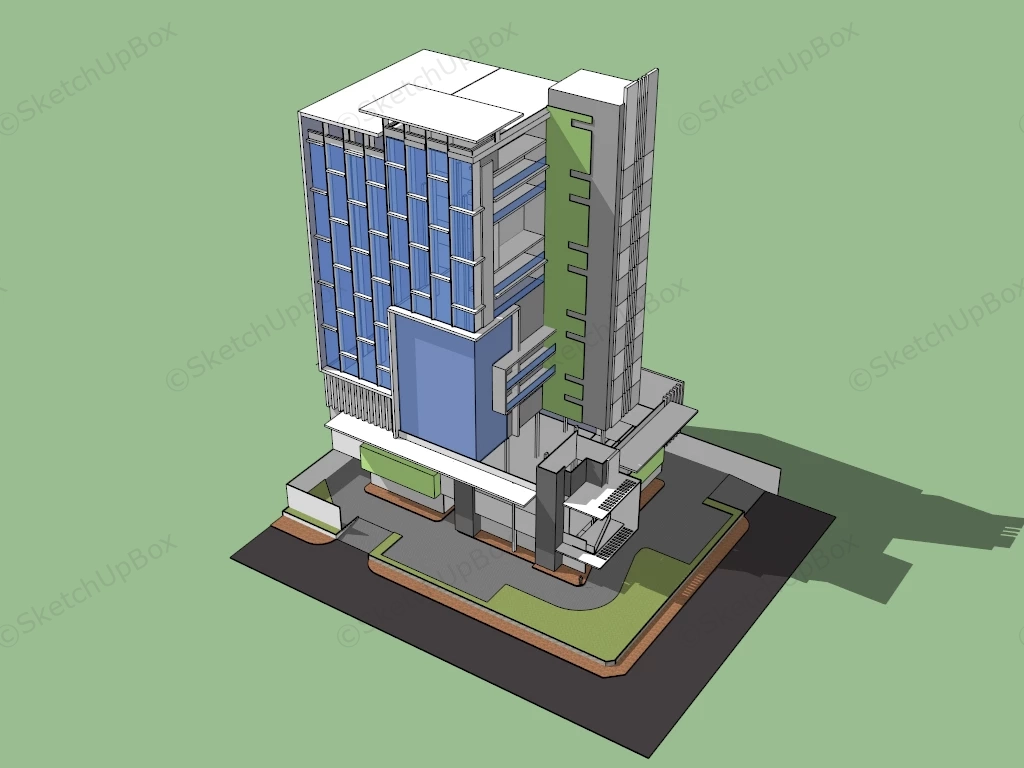 Small Office Building Design sketchup model preview - SketchupBox
