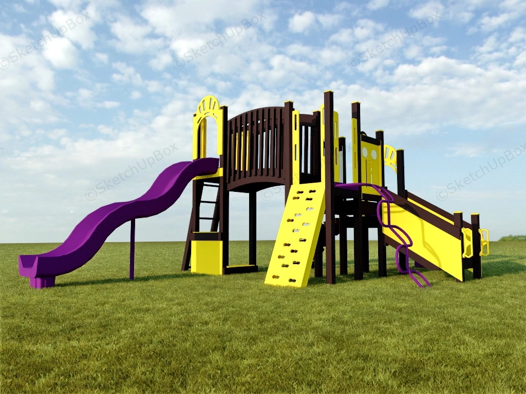 Yellow And Purple Playground Equipment sketchup model preview - SketchupBox