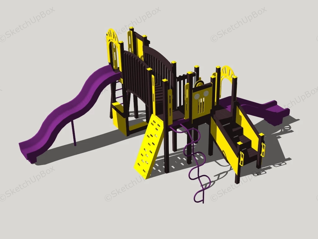 Yellow And Purple Playground Equipment sketchup model preview - SketchupBox