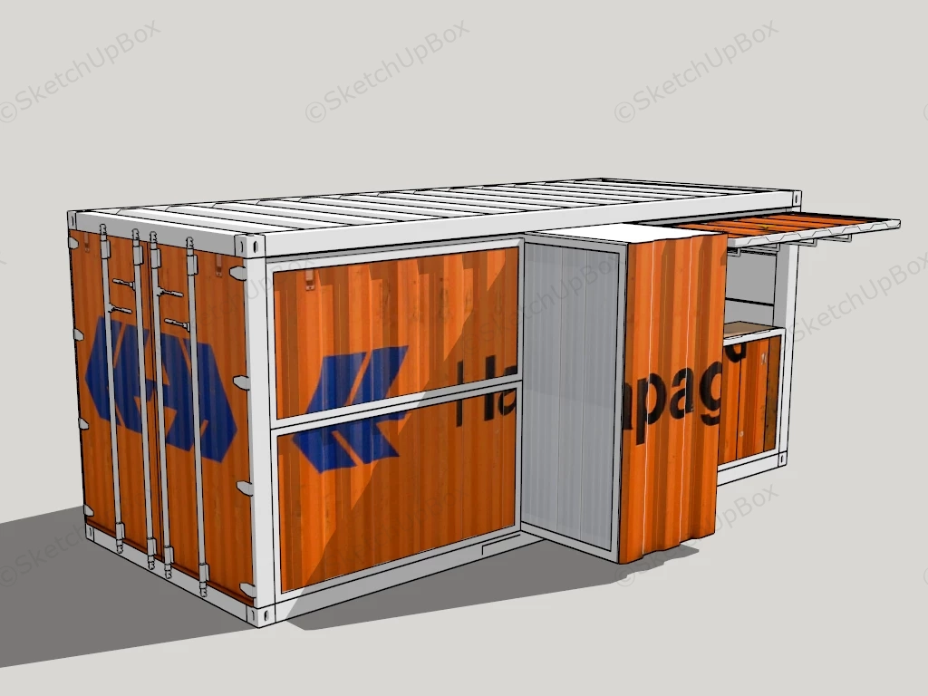 Container Food Kiosk sketchup model preview - SketchupBox