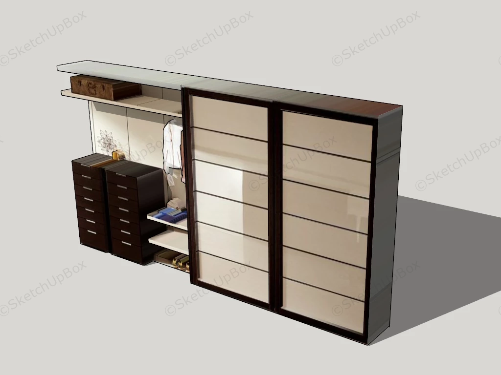 Wardrobe With Dresser Unit sketchup model preview - SketchupBox