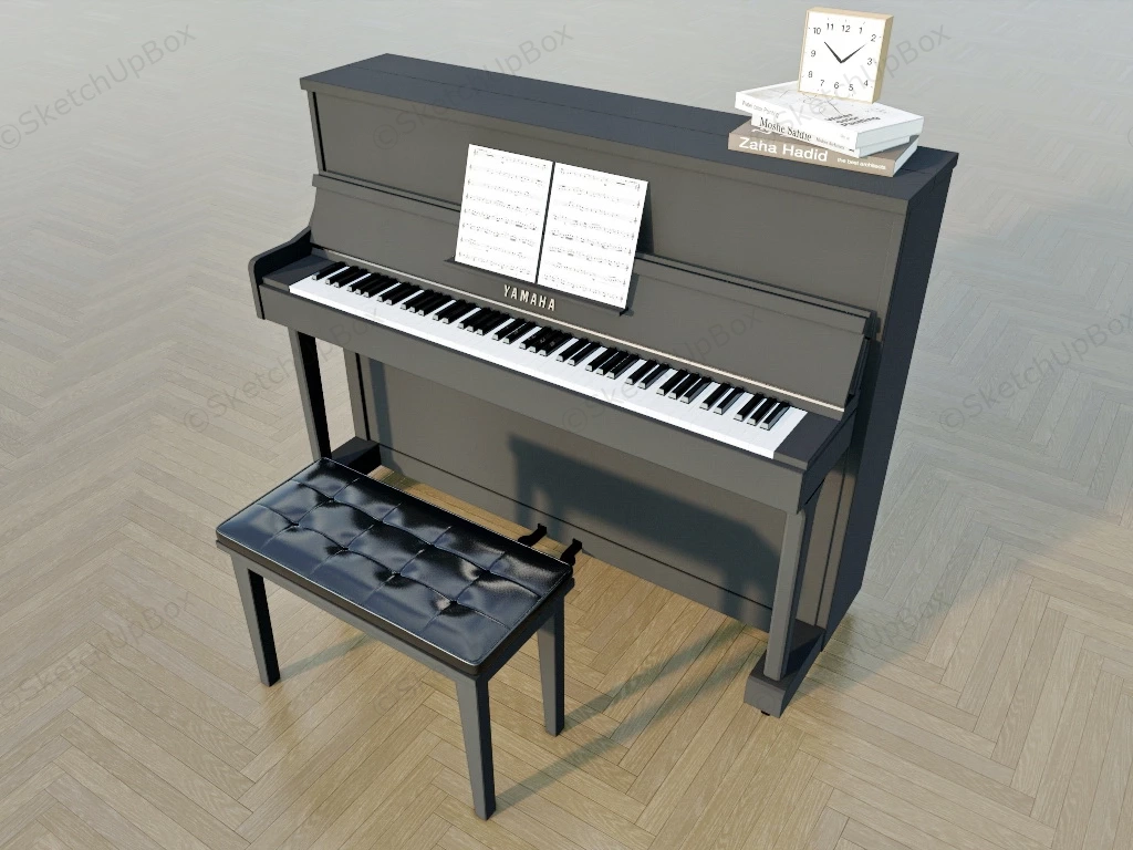 Yamaha Upright Piano sketchup model preview - SketchupBox