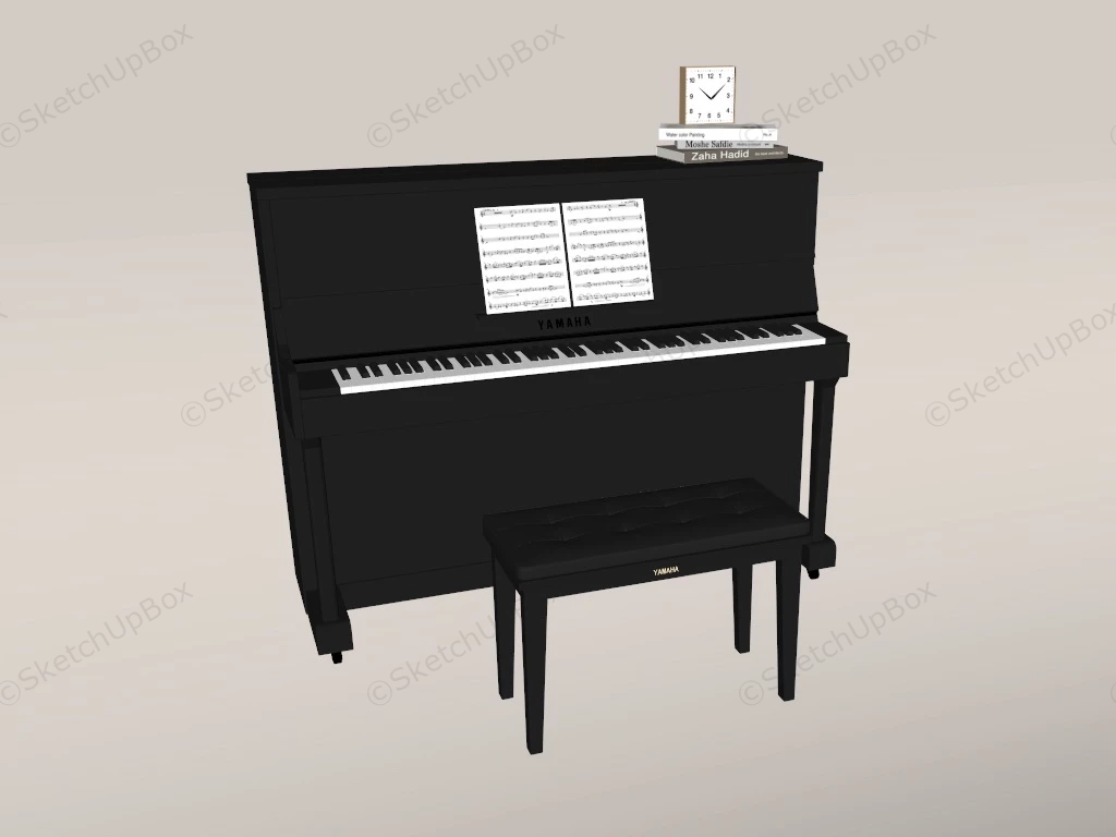 Yamaha Upright Piano sketchup model preview - SketchupBox