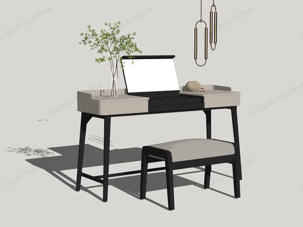 Modern Minimalist Dressing Table Set sketchup model preview - SketchupBox