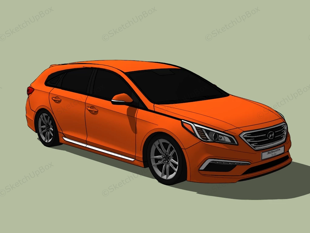 Hyundai Sonata 2.0 Turbo sketchup model preview - SketchupBox