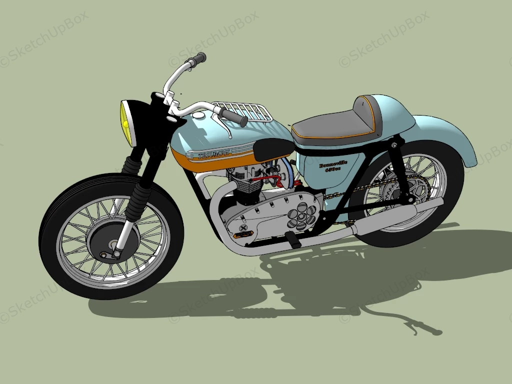 Triumph Bonneville Motorcycle sketchup model preview - SketchupBox