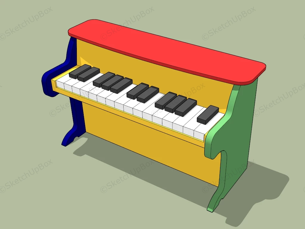 Tiny Toy Piano sketchup model preview - SketchupBox