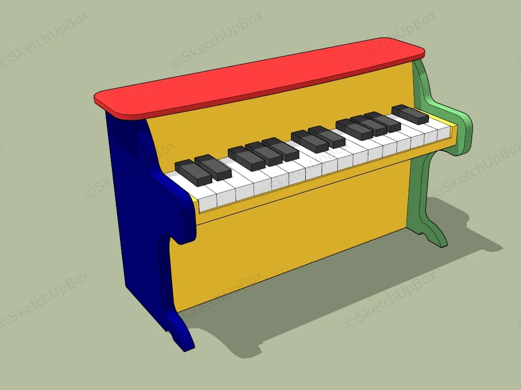 Tiny Toy Piano sketchup model preview - SketchupBox