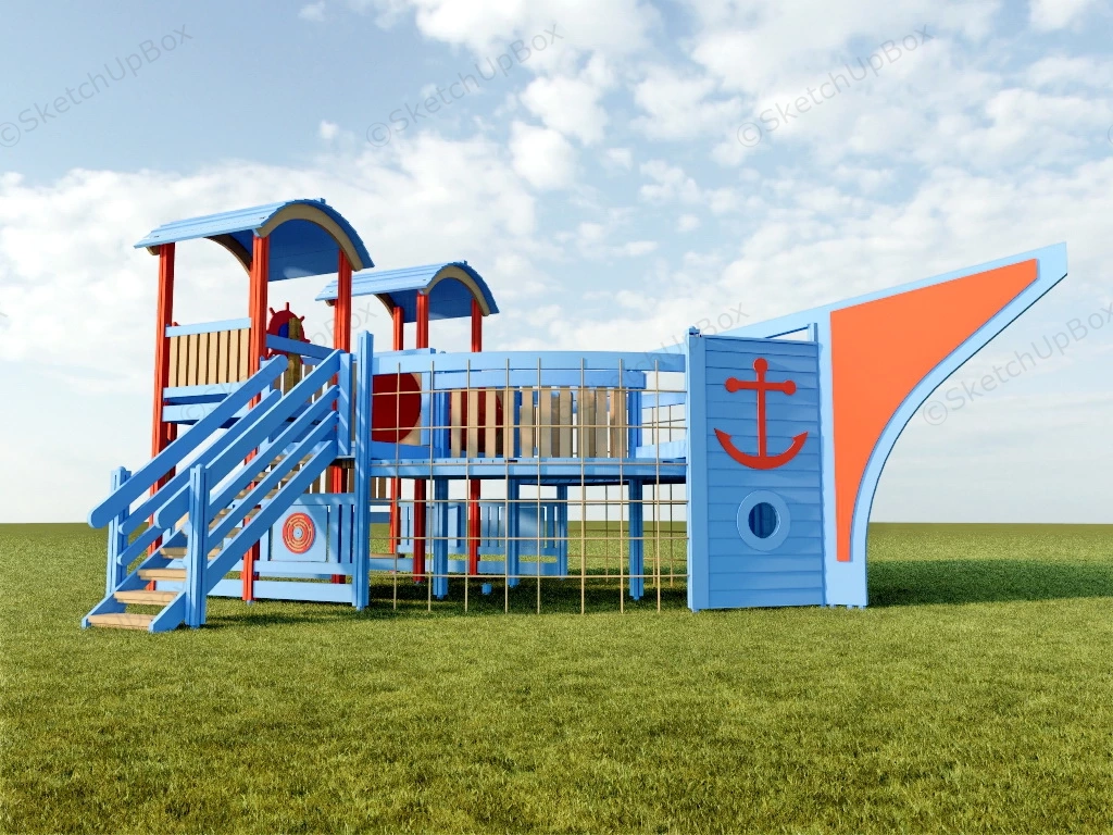 Wooden Pirate Ship Playset sketchup model preview - SketchupBox