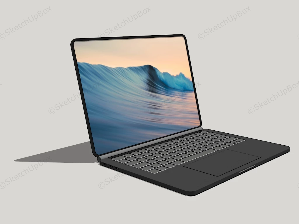 Ultra Thin Laptop sketchup model preview - SketchupBox
