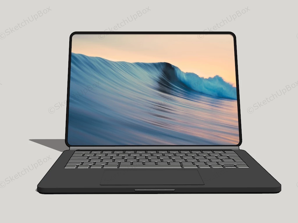 Ultra Thin Laptop sketchup model preview - SketchupBox