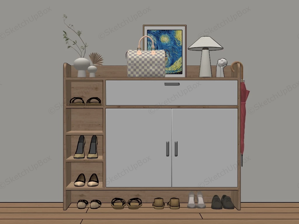 Entryway Shoe Storage Cabinet sketchup model preview - SketchupBox
