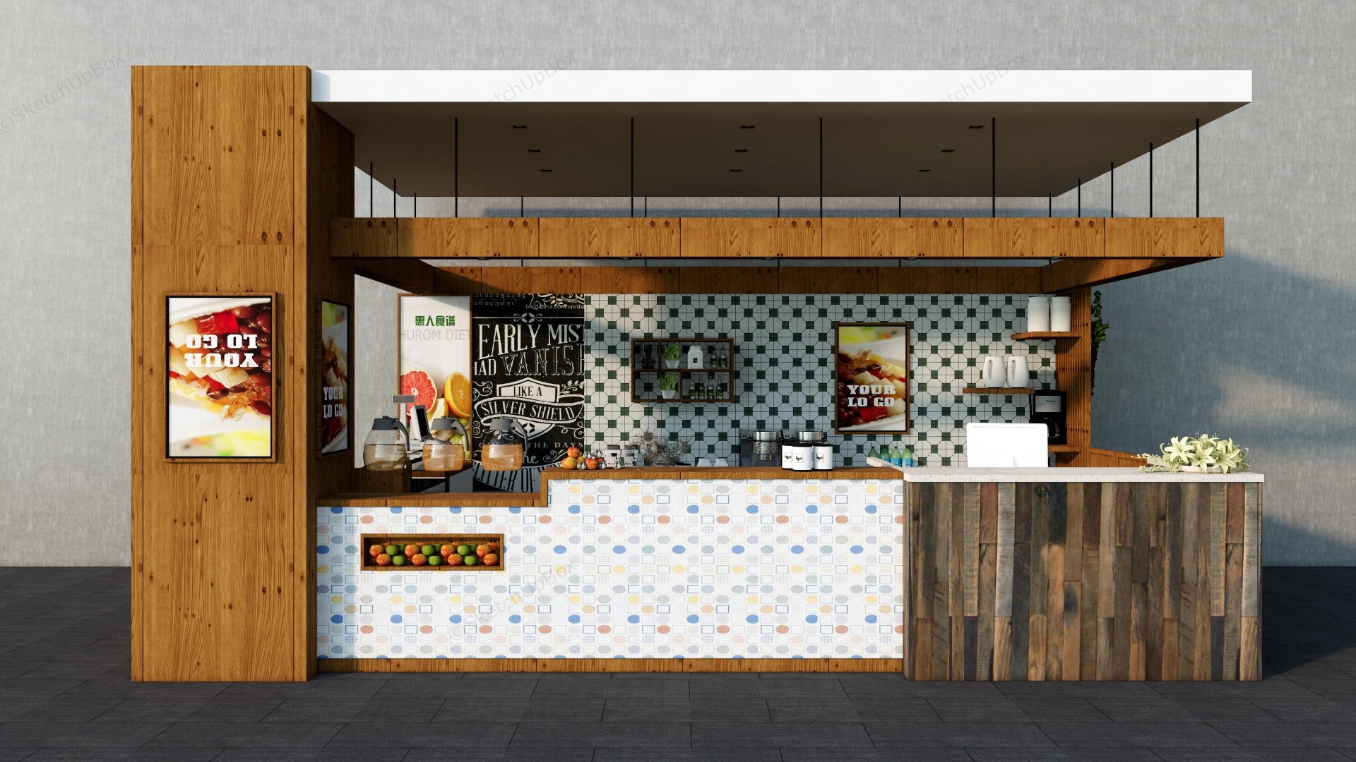 Outdoor Juice Kiosk Design sketchup model preview - SketchupBox