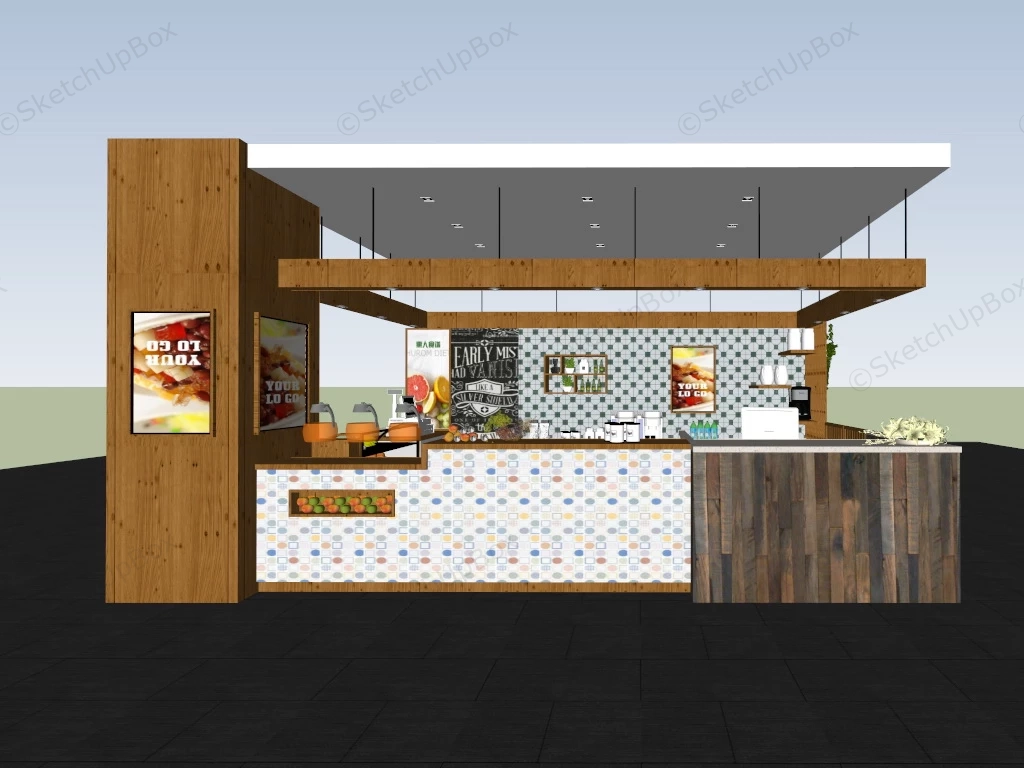 Outdoor Juice Kiosk Design sketchup model preview - SketchupBox